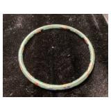 Cloisonnï¿½ Enamel Bangle Bracelet with Floral Motif