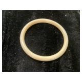 Circular Smooth Ivory-Colored Bangle Bracelet