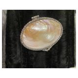 Shell Clasp With Metal and Rhinestone Detailing