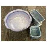 Ann Brink Handmade Pottery Serving Bowl and Two Sm
