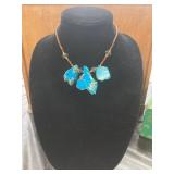 Beaded Necklace with Turquoise-Colored Stone Accen