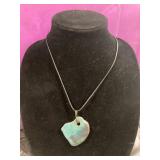 Abstract Ceramic Pendant on Cord Necklace