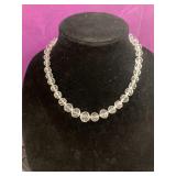 Strand Necklace with Clear Beads