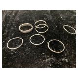 Seven Silver-Tone Stackable Rings