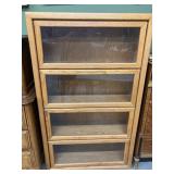 Oak Lawyers Cabinet with Glass Doors