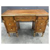 Antique Wooden Writing Desk with Drawers