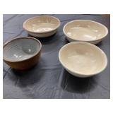Four Ann Brink Handcrafted Ceramic Bowls