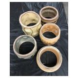 Five Ann Brink Pottery Cylindrical Pieces
