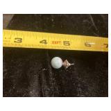 Single Stud Earring with Light Blue Round Stone