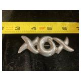 XOX Silver Pin Brooch