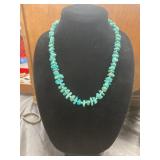 Turquoise Chip Bead Necklace with Strand Design