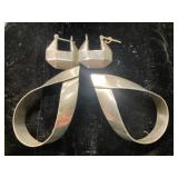 Sterling Silver Modernist Hoop Earrings