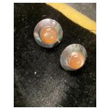 Sterling Silver Earrings with Carnelian Cabochons