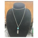 Sterling Silver Necklace with Turquoise Pendant