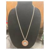 Silver Necklace with Round Pendant