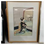 Framed Japanese Woodblock Print