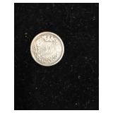 Silver Coin with Wreath and Shield Design