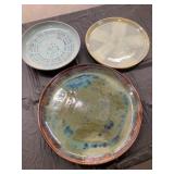 Three Ann Brink Ceramic Plates with Glazed Finishe