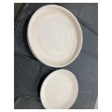 Two Ann Brink Pottery White Ceramic Plates
