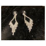 Rhinestone Chandelier Earrings with Post Backs