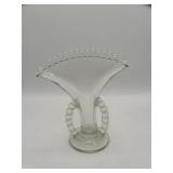 Vintage Clear Glass Fan Vase