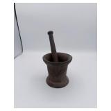 Antique Cast Iron Mortar and Pestle