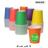 2x 120-Pack 9 oz Rainbow paper cups