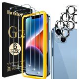 ivoler 3+3 Pack Tempered Glass for iPhone