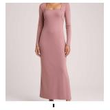 Long Sleeve Pink Maxi Dress