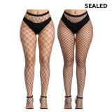 Women High Waist Tights Fishnet Stockings Stretchy