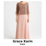 Grace Karin Brown Cropped Top with Long Pink Skirt
