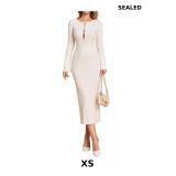 Long Sleeve Ribbed Knit Dress Bodycon Sweater