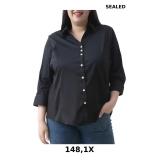 Plus Size 3/4 Sleeve Shirts for Women Button Down