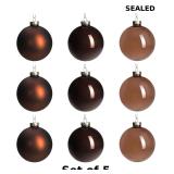 5x DN DECONATION Brown Glass Christmas Ball...