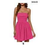 Wenrine Women's Sexy Strapless Summer Mini Dress