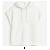 White Short Sleeve Hoodie