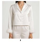 White Satin Pajama Set
