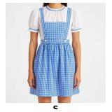 Blue Gingham Dress with Puff Sleeves