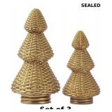 DN DECONATION Gold Christmas Tree Figurines