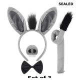 3x Komotu Donkey Costume Set-Donkey Ears Headband