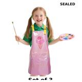 3x Kids Aprons with Pocket Cooking Baking...
