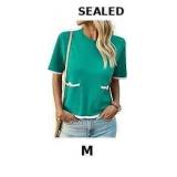Saodimallsu Women's Short Sleeve Color Sweater