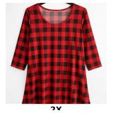 Red and Black Checkered Dress