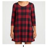 Red and Black Checkered Dress