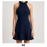 Navy Blue Halter Dress
