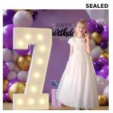 Marquee Numbers 7th-Birthday Large Decorations: 4f
