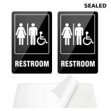 (2 Pack) Unisex Restroom Sign