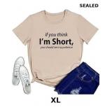 YITAN Womens I'm Short Graphic Tees