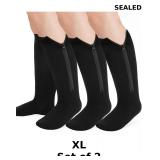 2x Plus Size Compression Socks for Women Men