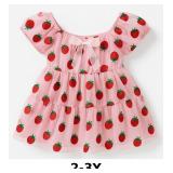 Pink Strawberry Print Dress